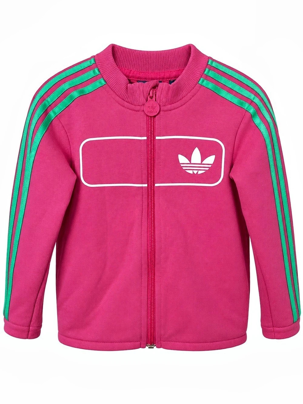 Adidas Originals Toddler Girls 24M Pink Green 3-Stripes Track Jacket